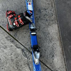 Kid Ski And Boots-  100cm