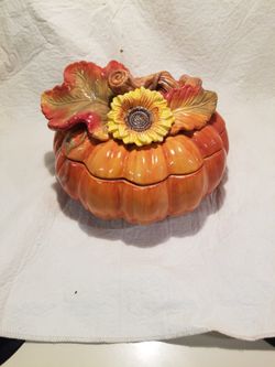 Cracker Barrel Ceramic Pumpkin Tureen Family Blessings