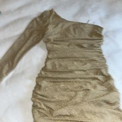 Stretchy gold dress, size medium