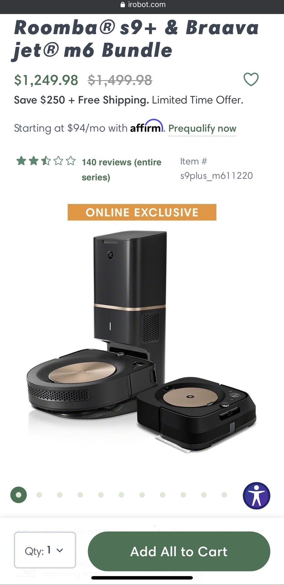 iRobot Roomba S9+ Brava Jet M6 Mop Bundle