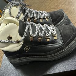 CHANEL lace Up Booties 