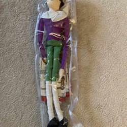 Educational Toy: 22” Plush Alphabet VTG (1996)Purple/Green Hotch Potch Doll Colonial Williamsburg 
