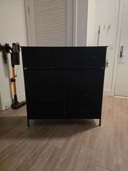 Black and brown light weight dresser