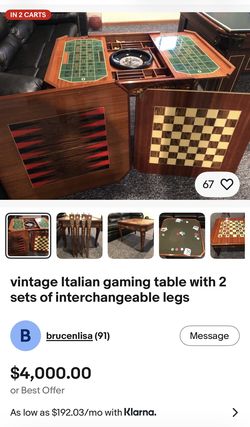 Italian Inlaid Wood Game Table