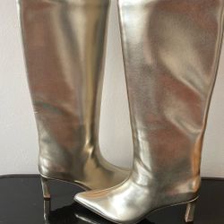 On 34th Women’s Gold Rachelle Knee High Boots Size 6.5 