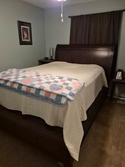Adjustable Sleigh Bed & Mattress