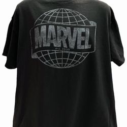 Marvel Comics Retro Globe Logo T-Shirt XXL Black 100% Cotton Est. 1939