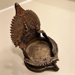 INDIA brass oil lamp, Lakshmi. Ganesha