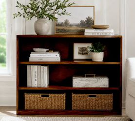Vintage Wide Solid Pine Wood Bookshelf Storage Shelf 48”