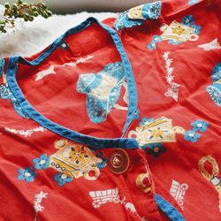 Vintage, handmade cowboy core painting smock, Sz small, eclectic grandpa
