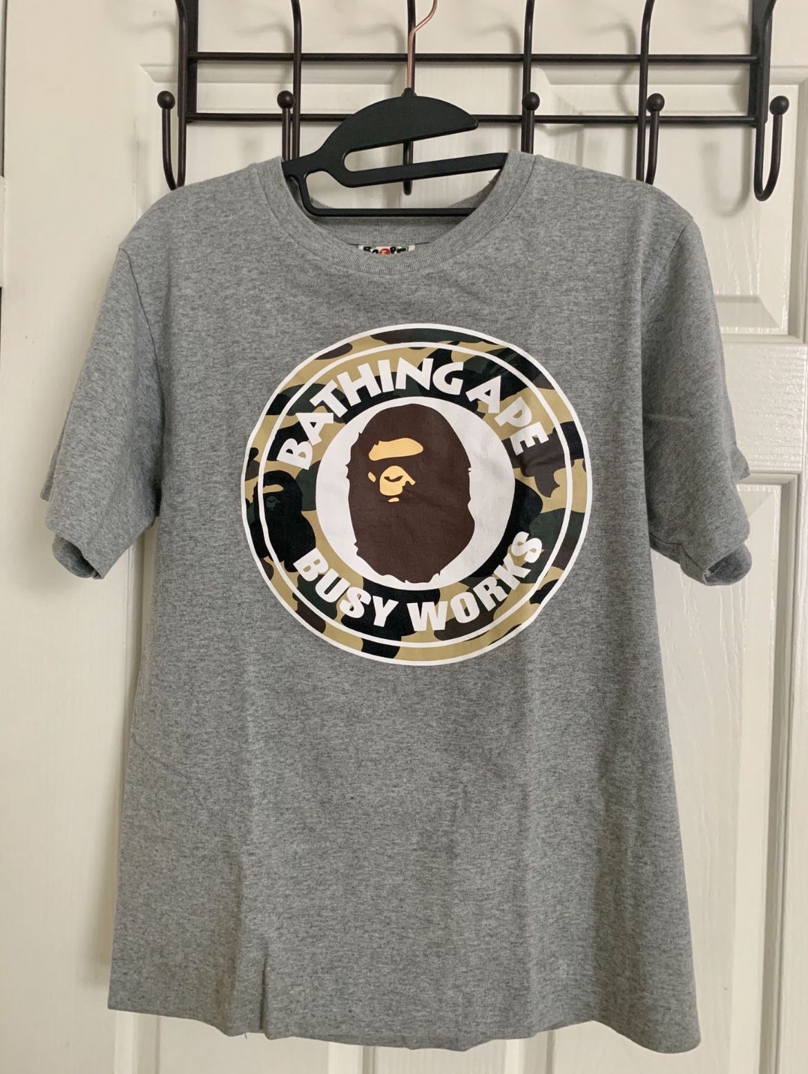 A Bathing Ape Grey Busy Works Shirt (Size: Small)