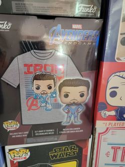 Marvel Iron Man Funko w/XL Tshirt (see other listings for more Funkos)
