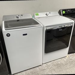 WHITE MAYTAG BRAVOS XL TOP LOAD WASHER DRYER SET 7U 
