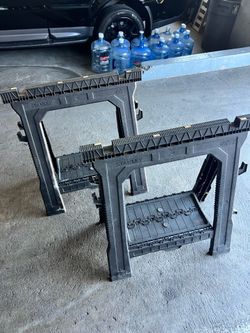 Two Stanley sawhorses