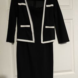 1 Piece White & black Blazer And  Black Dress 