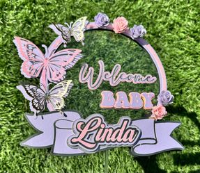 Butterfly’s And Roses Cake Topper