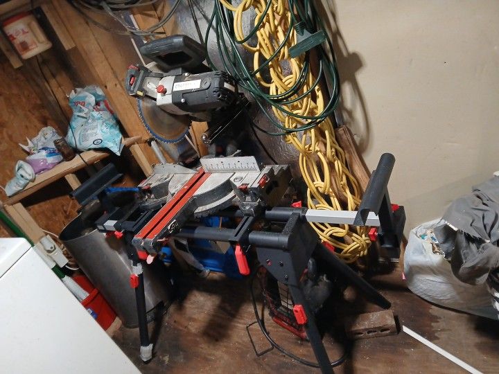 10 Inch Compound miller saw laser and table stand