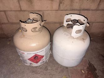 Empty 20-lb propane tanks