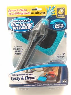 Hurricane windshield wizard built-in sprayer