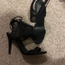Black Lace Up Heel