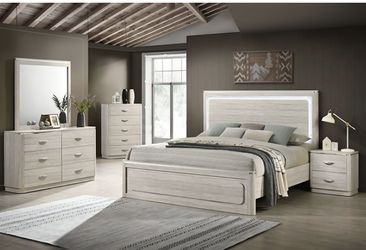 Modern 6pcs White Wood Bedroom Furniture Set