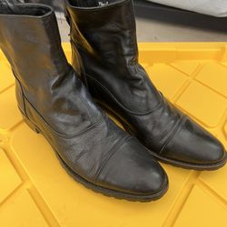 Black Leather Women Boots Sz37