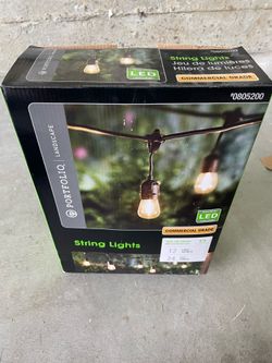 Portfolio 24ft Commercial Grade LED String Lights – 12 Sockets – Tested Works