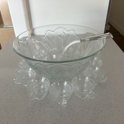 Glass Punch Bowl Set
