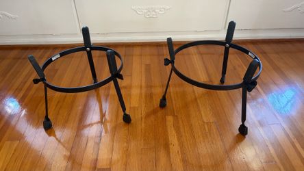 Pair Of Sit-Down Seated Conga Stands  Black Iron