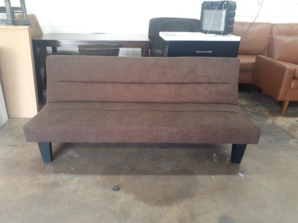 Futon sofa brown see pictures for dimensions