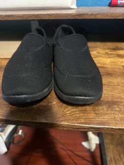 Black Canvas Slip-On Shoes size 10