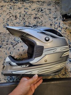 Fox Racing Tracer Helmet Silver/Black Adult Medium