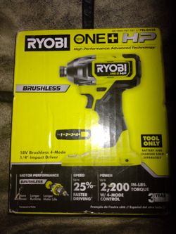 New In Box Ryobi One Plus HP 18 Volt Brushless 4 Mode 1/4" Impact Driver