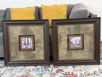 Set of 2 Large Decorative Wall Art Frames Rustic/Tuscan Style Frames