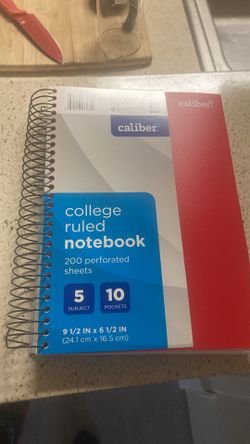 Red Caliber College Ruled Notebook 200 Sheets