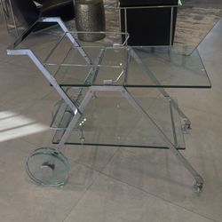 Stainless Steel And Glass Bar Cart