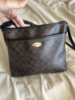 Coach Black And Brown Iconic C Logo Leather Purse