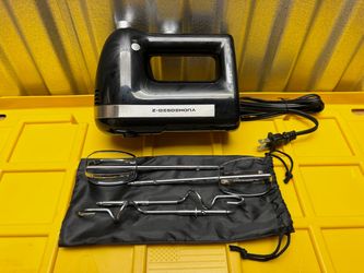 Z-Desdemona Black Hand Mixer with Beaters and Dough Hooks