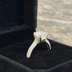 VVS1 Moissanite Promise/Engagement Ring 2 Carat with 925 Sterling Silver Size 8