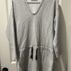 Zara long sleeve draw string dress size M sweatshirt material draw string vneck