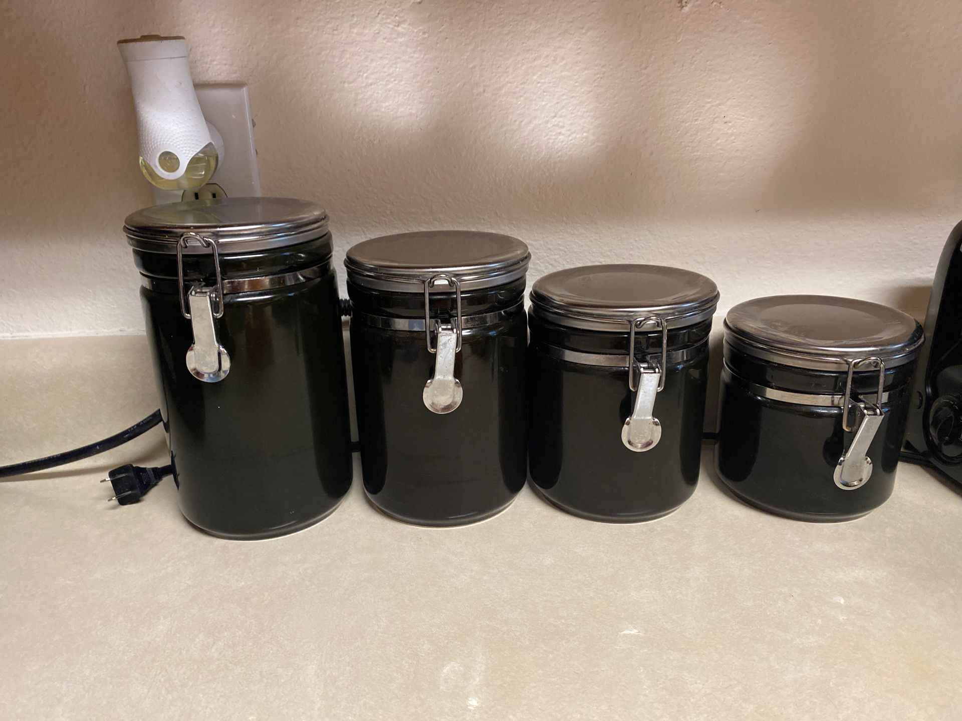 Black kitchen canisters