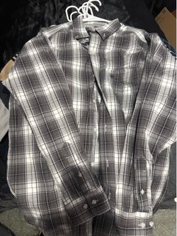 Ariat Pro Series Men’s Long Sleeve Plaid Western Shirt - Grey/White (Size Medium) runs big