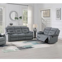 Recliner Sofa + Recliner Loveseat With USB Ports Brand New