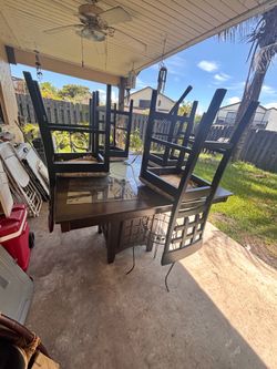 Dining table and four chairs