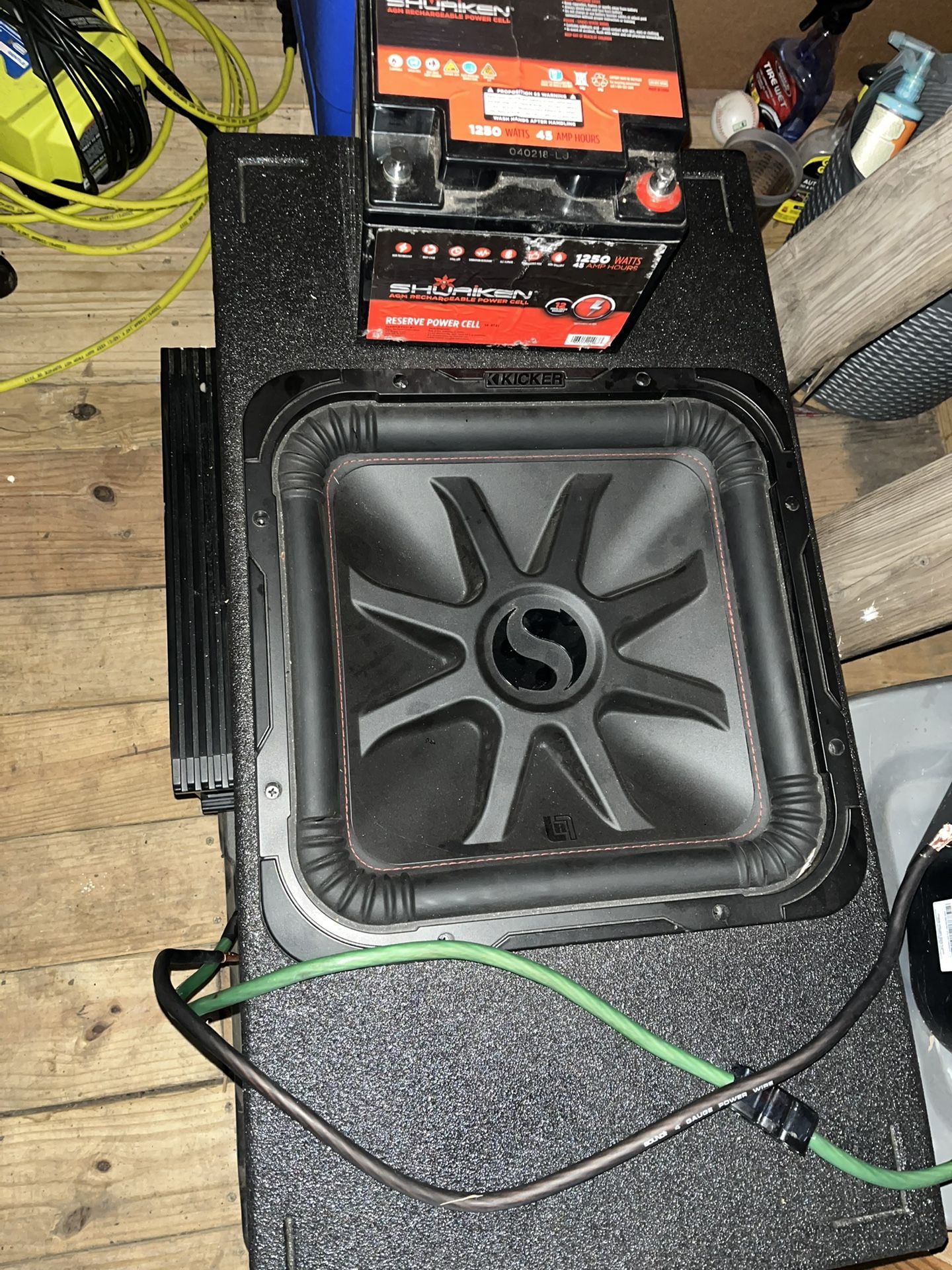 Sub, Box, Amp, Battery