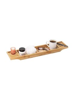 Bathtub Tray, Rayon from Bamboo, 27.5" L x 5.75" Wx 1.75" H, Brown