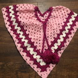 Knitted Baby / Infant Clothes (HOMEMADE ) ; Includes Blanket , Poncho , Dress 