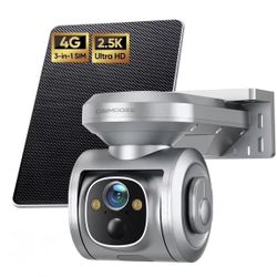 New 4G LTE Cellular Security Camera Solar-Powered Wireless Outdoor, No WiFi, 2.5K, 360° Pan & Tilt Live View 