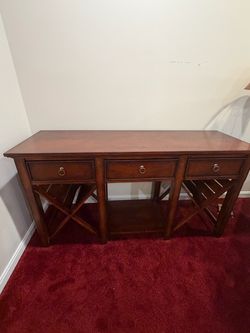 Wood Console Table with 3 Drawers