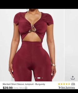 Burgundy jumpsuit small
